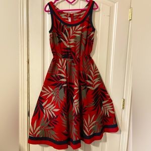 Fink modell 38 red dress with leaves